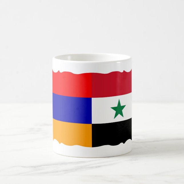 Armeniska och syriska Flagga-kaffe Mugg (Center)