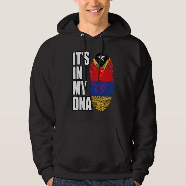 Armeniska och timorese Mix DNA-Flagga Hoodie (Framsida)