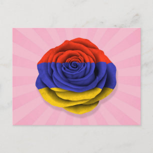 Armeniska Ro Flagga om Rosa Vykort
