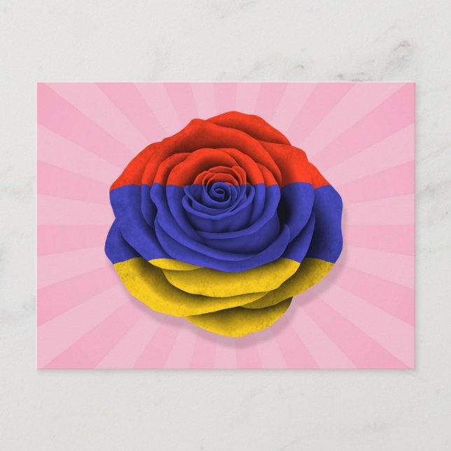 Armeniska Ro Flagga om Rosa Vykort (Framsida)