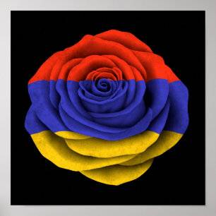 Armeniska Ro-Flagga på svart Poster