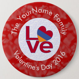 Armeniska röda bokstäver KÄRLEK Flagga Personlig  Knapp