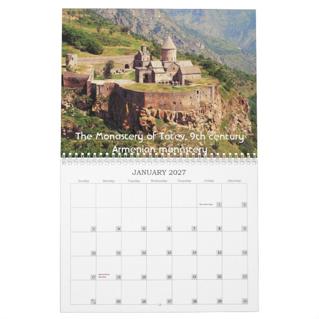 Armeniskt historiskt arv - kalender (Jan 2027)