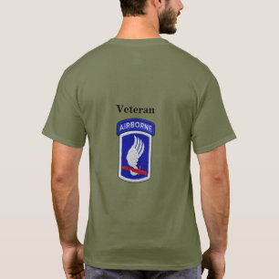 Arméns 173:e patch för flygburna brigahusveteraner t shirt