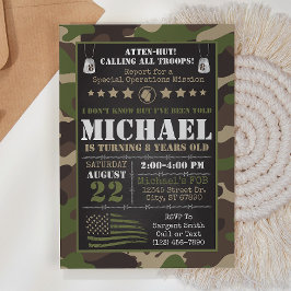 Arméns Camo Birthday-inbjudan Inbjudningar