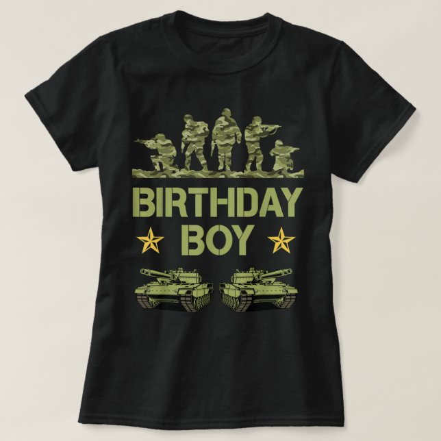 Arméns födelsedag Dekoration Militär Camo Birthday T Shirt (Design framsida)