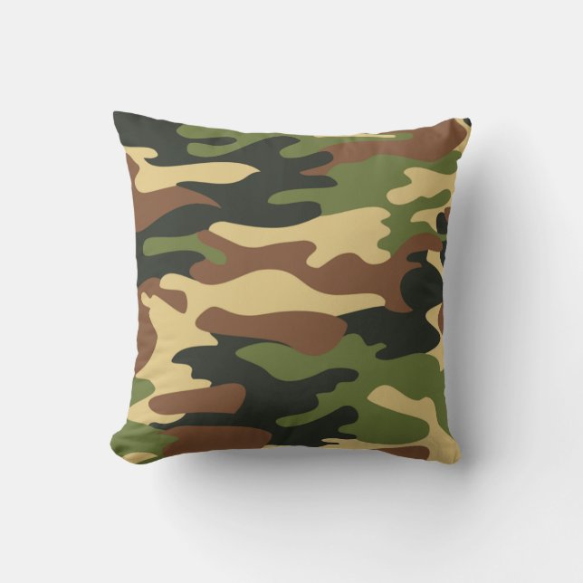 Arméns Grönt Camo Camouflage Mönster Kudde (Framsida)