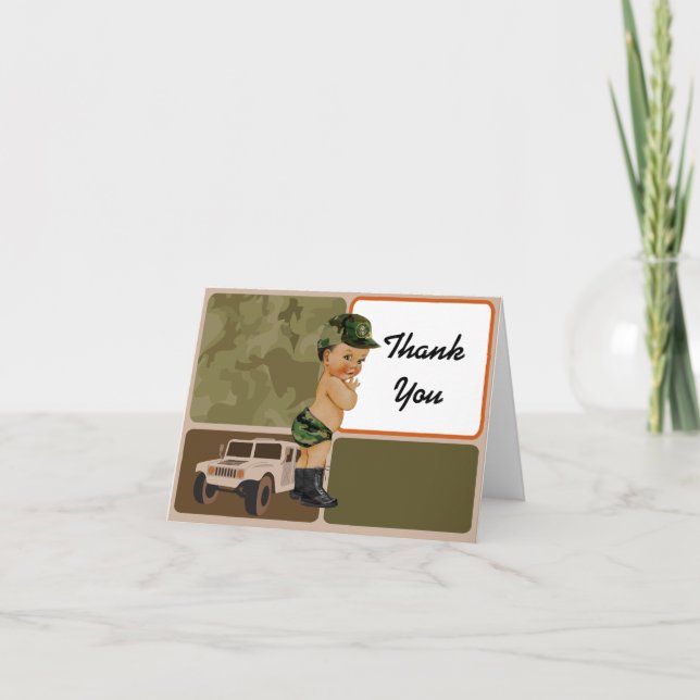 Arméns Grönt Camouflage - tackkort (Framsida)