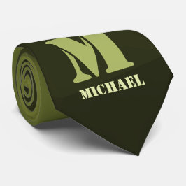 Arméns grönt, geometriskt nät mönster Monogram Slips