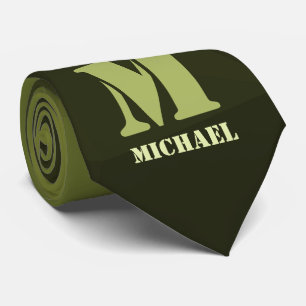 Arméns grönt, geometriskt nät mönster Monogram Slips