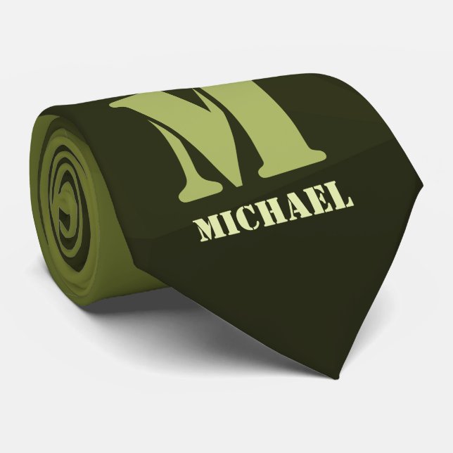 Arméns grönt, geometriskt nät mönster Monogram Slips (Rullad)