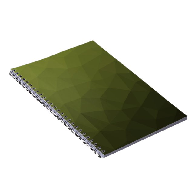 Arméns grönt olivgradient, geometrisk maska mönste anteckningsbok (Högra Sidan)