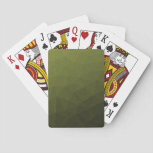 Arméns grönt olivgradient, geometrisk maska mönste casinokort