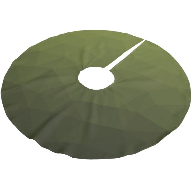 Arméns grönt olivgradient, geometrisk maska mönste julgransmatta borstad polyester (Vinklad)
