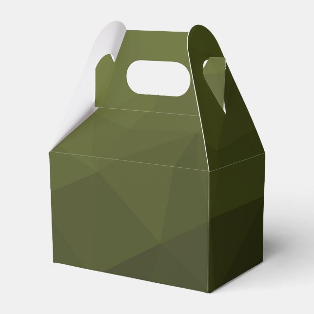 Arméns grönt olivgradient, geometrisk maska mönste presentaskar (Framsidan Sidan)