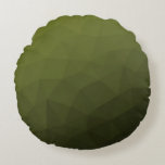 Arméns grönt olivgradient, geometrisk maska mönste rund kudde<br><div class="desc">Arméns övertoning av grönt,  geometriska nät,  trianglar av mönster,  ombre. Arméns grönt mörk olivnyck för solmanövrering,  kamera. Det härmar naturliga militära landskap,  hårdhet,  uthållighet,  uthållighet. Jordens undertoner är kopplade till naturen,  jordning. Symboliserar militärt arv,  utomhusbruk.</div>