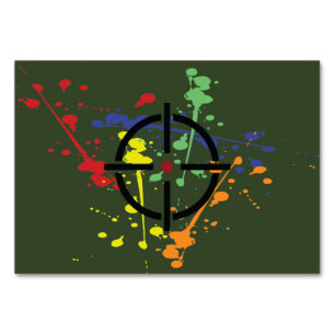Arméns Grönt Paintball Party Bord Card Bordsnummer
