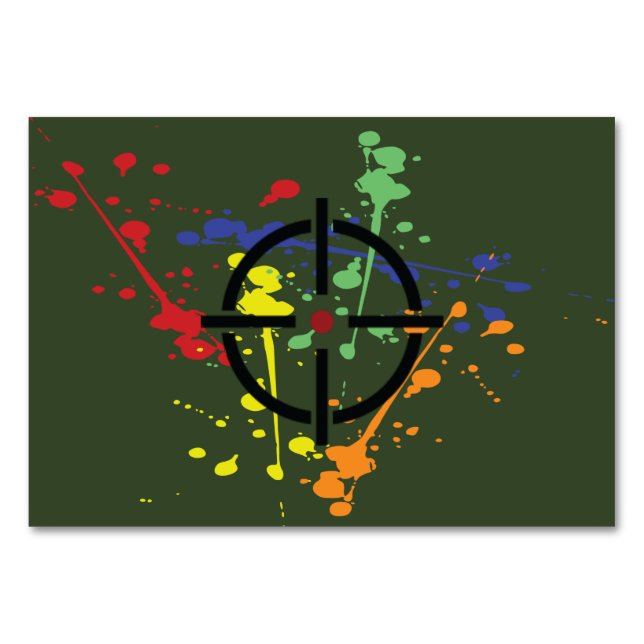 Arméns Grönt Paintball Party Bord Card Bordsnummer (Baksidan)