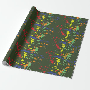 Arméns Grönt Paintball Party Splatter Presentpapper