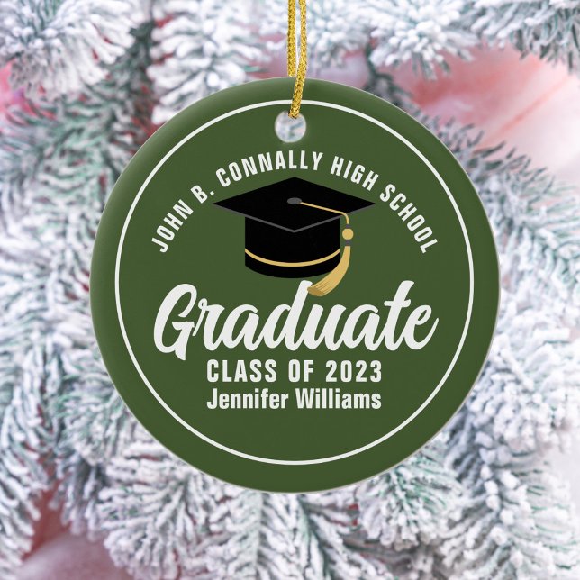 Arméns Grönt Student Anpassningsbar Studenten jul Julgransprydnad Keramik (Skapare uppladdad)