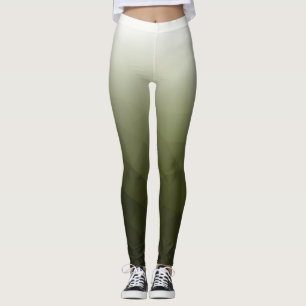 Arméns grönt White Gradient Geometry Mesh Mönster Leggings