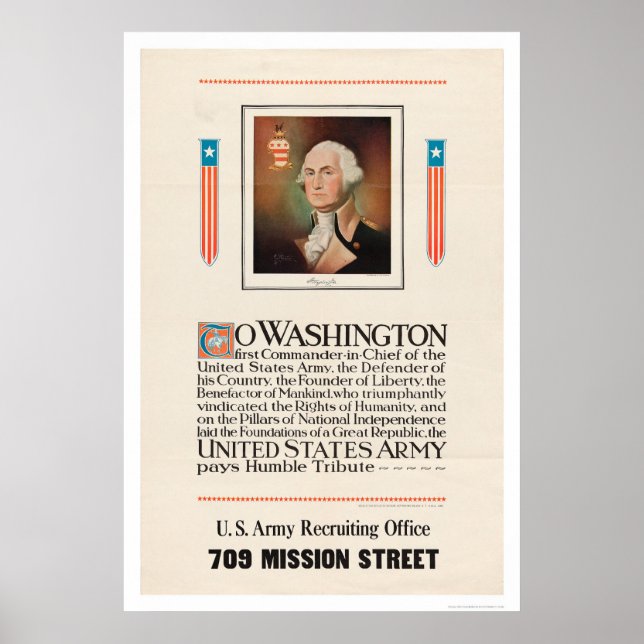 Arméns hyllning till Washington Poster (Framsidan)