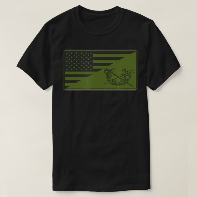 Arméns IT Corps American Flagga  T Shirt (Design framsida)
