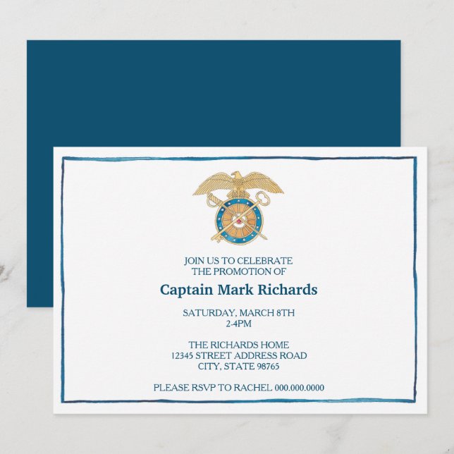 Arméns kvartersbefäl inbjudningar (Fram/baksida)