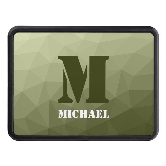 Arméns ljust grönt geometriska maska mönster Monog Dragkroksskydd (Framsidan)