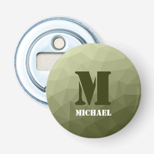 Arméns ljust grönt geometriska maska mönster Monog Flasköppnare