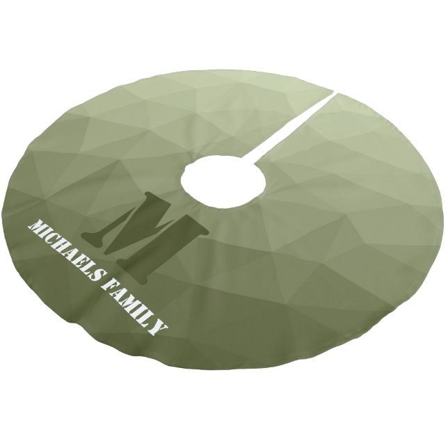 Arméns ljust grönt geometriska maska mönster Monog Julgransmatta Borstad Polyester (Vinklad)