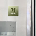 Arméns ljust grönt geometriska maska mönster Monog Magnet<br><div class="desc">Monogram Anpassa med din anpassningsbar från början och namn. Arméns övertoning av grönt,  geometriska nät,  trianglar av mönster,  ombre. Triangelns geometriska nät med ljusgradient av grått grönt mörk-. militär,  armé,  mönster,  armé,  armé,  maskor,  trianglar,  geometri,  geometri,  gradient,  coola,  triangel,  grönt</div>