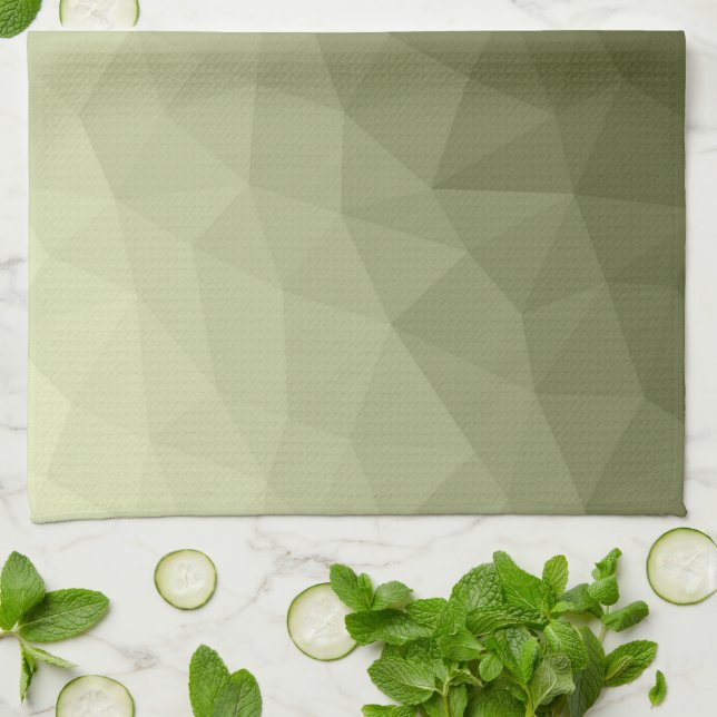 Arméns ljust grönt gradient, geometriskt rutnät mö kökshandduk (Vikta)