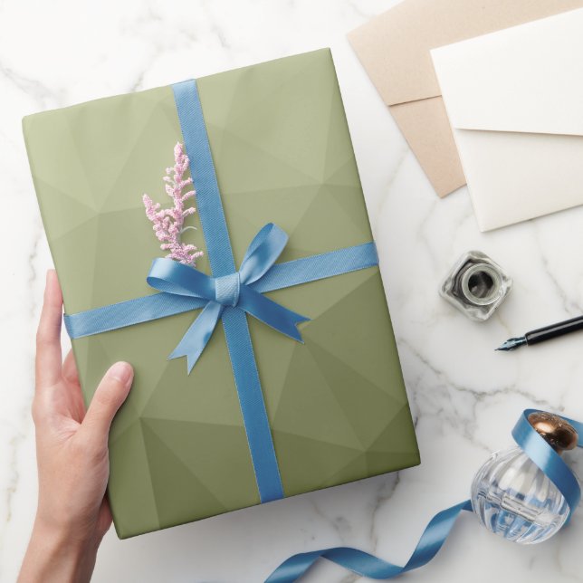 Arméns ljust grönt gradient, geometriskt rutnät mö presentpapper (Gifting)