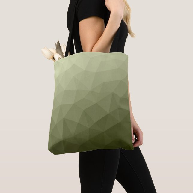 Arméns ljust grönt gradient, geometriskt rutnät mö tygkasse (Närbild)