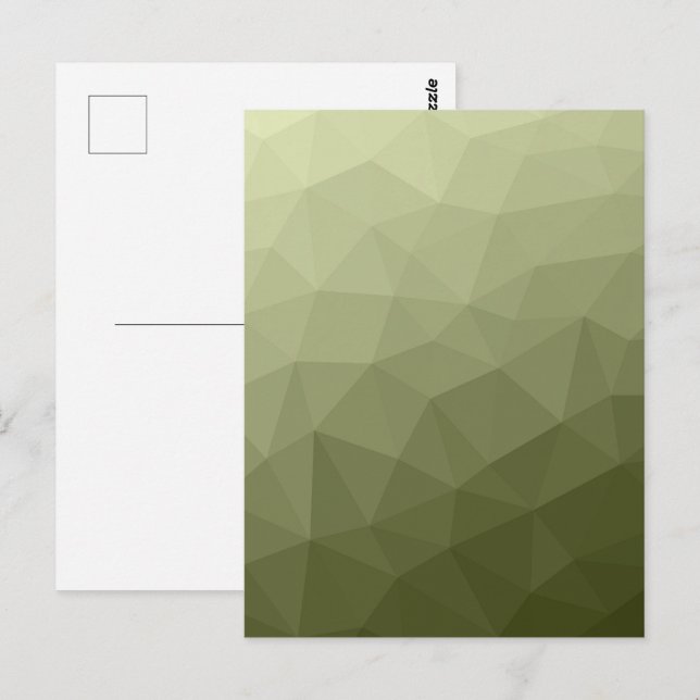 Arméns ljust grönt gradient, geometriskt rutnät mö vykort (Fram/baksida)