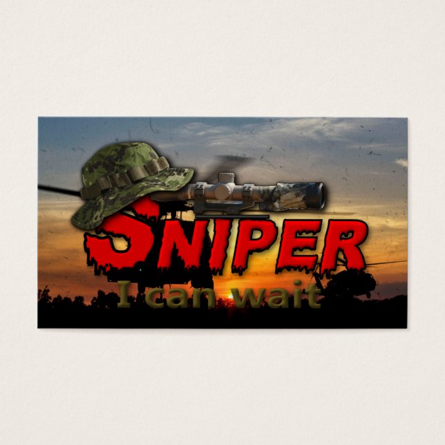 Arméns luftburna skogsväktare LRRP Snipers veteran Visitkort (Framsidan)