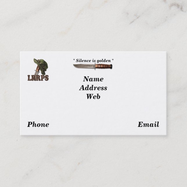 Arméns marinsoldater i luft är skogsväktare för ma visitkort (Framsida)