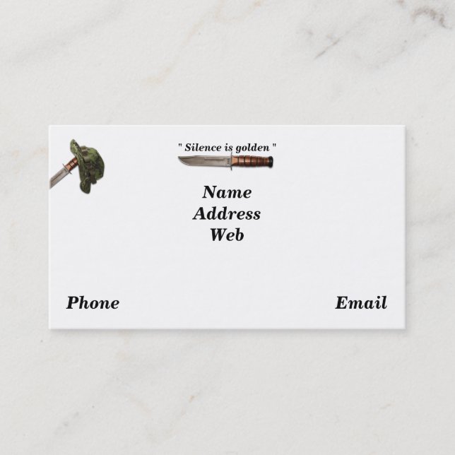 Arméns marinsoldater i luft är skogsväktare för ma visitkort (Framsida)