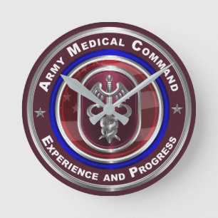 Arméns medicinska kommando-AMEDD Keepsaké Rund Klocka