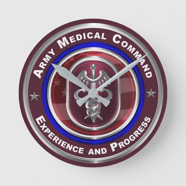 Arméns medicinska kommando-AMEDD Keepsaké Rund Klocka (Framsida)
