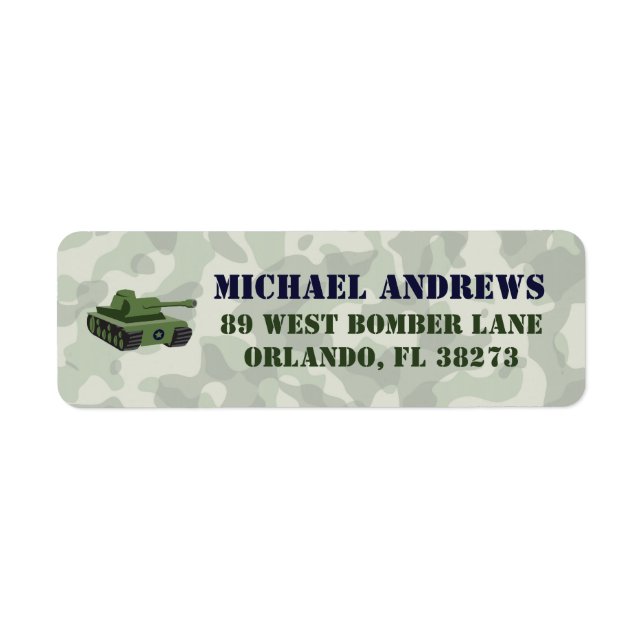 Arméns militära Camo Returadress Etikett (Framsidan)