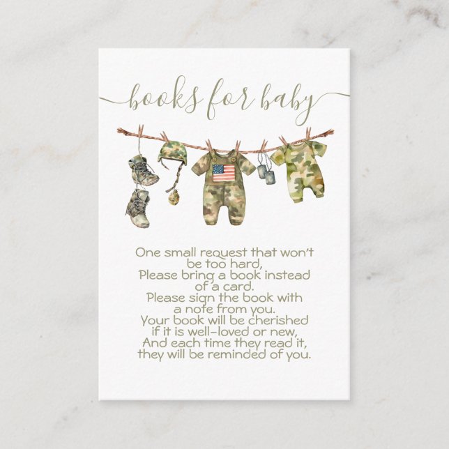 Arméns militära clothesline Bokar för Baby Tilläggskort (Framsida)
