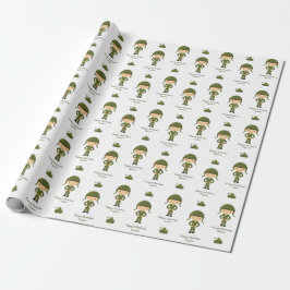 Arméns Pappra utrangering - Soldier Gift Wrap Presentpapper