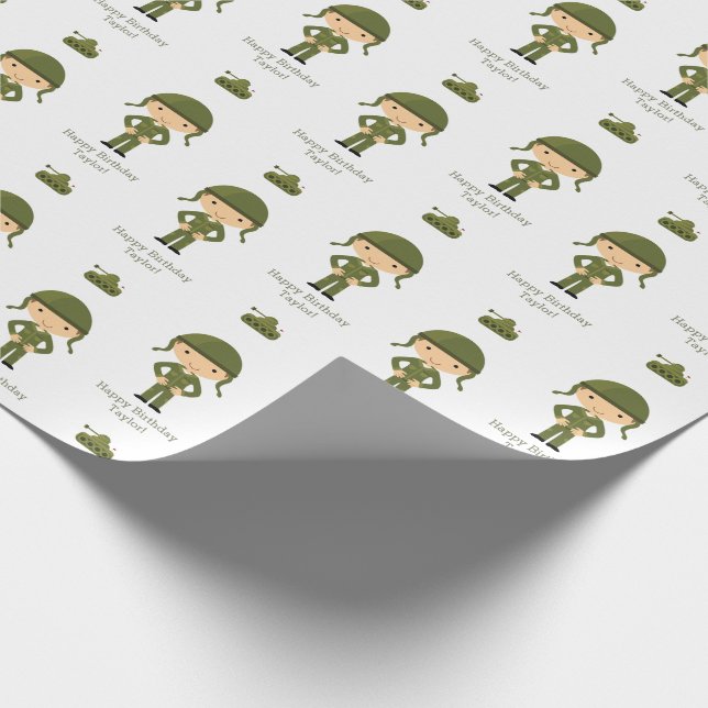 Arméns Pappra utrangering - Soldier Gift Wrap Presentpapper (Hörn)
