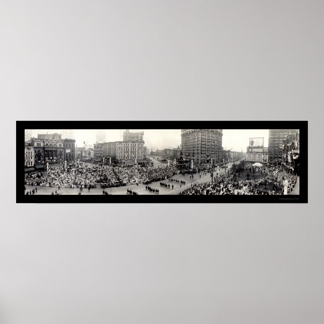 Arméns Parad Detroit Photo 1914 Poster (Framsidan)