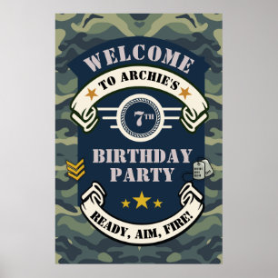 Arméns party-tecken, Camouflage-välkomsttecken Poster