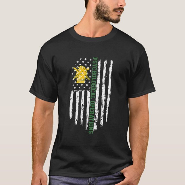 Arméns psykologiska operationer Psyop American Fla T Shirt (Framsida)