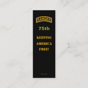 Arméns skogsväktare 75:e flash veteran patch-bokmä mini visitkort