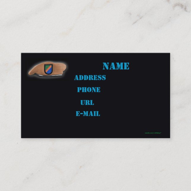 Arméns skogsväktare beret veterandepotplåster affä visitkort (Framsida)